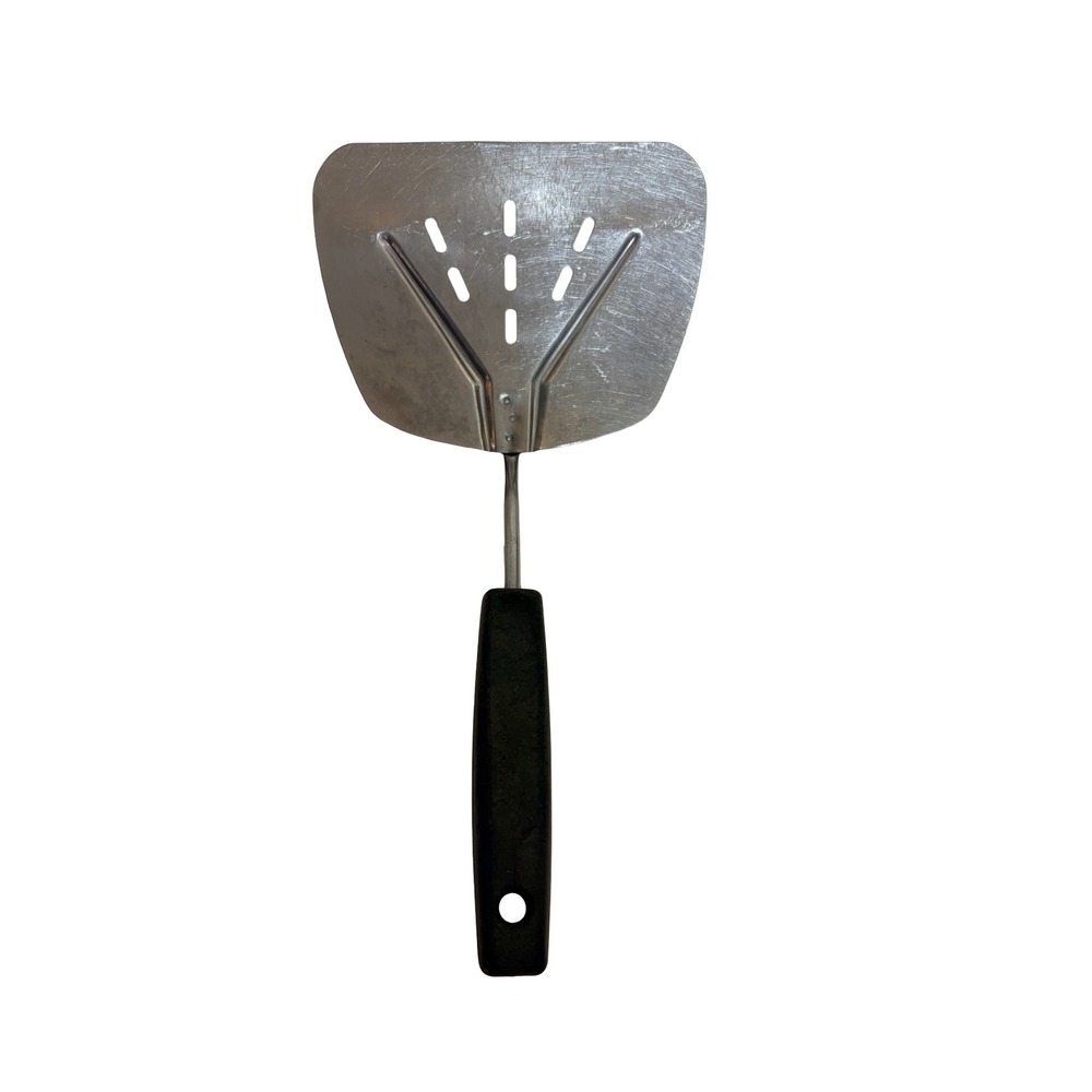 Vintage Foley Stainless Steel Wide Slotted Spatula‎ Turner Black Handle MCM
